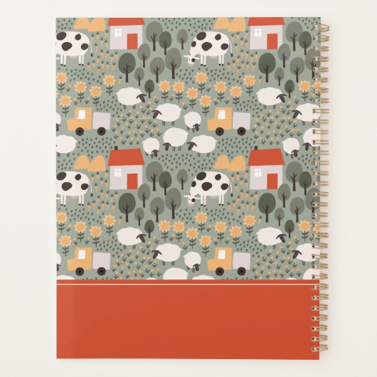 Cute Boerderij Scene Pattern Planner (Achterkant)