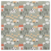 Cute Boerderij Scene Pattern Stof (Swatch)