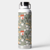 Cute Boerderij Scene Pattern Waterfles (Achterkant)