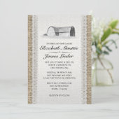 Cute Boerderij Wedding Invitations Kaart (Staand voorkant)