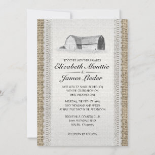 Cute Boerderij Wedding Invitations Kaart