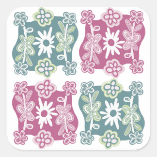 Cute Bohemfloral Style Vierkante Sticker