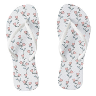 Cute Bohemian Blush Pink Paars Floral Pattern Teenslippers