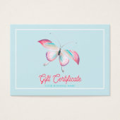 Cute Bohemian Butterfly Business Gift Certificate Visitekaartje (Voorkant)