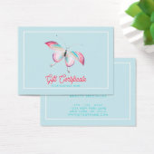 Cute Bohemian Butterfly Business Gift Certificate Visitekaartje (Bureau)