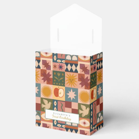 Cute Bohemian Celestial Patchwork Bedankdoosjes (Geopend)