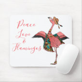 Cute Bohemian Flamingo Peace Love & Flamingos Muismat (Met muis)