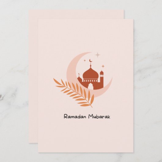 Cute Bohemian Modern Ramadan Mubarak Feestdagenkaart (Voorkant / Achterkant)