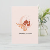 Cute Bohemian Modern Ramadan Mubarak Feestdagenkaart (Staand voorkant)