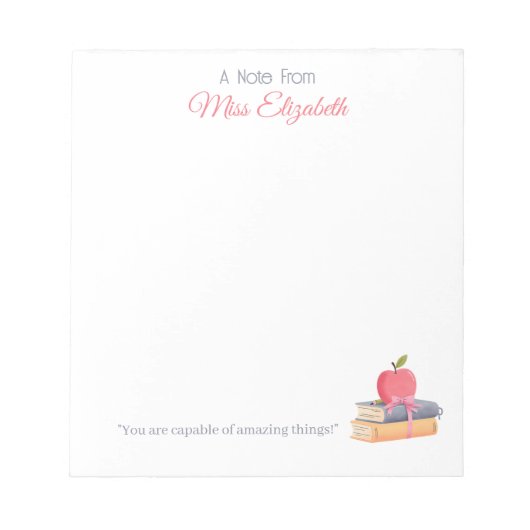 Cute Boho A Note From Teacher Appreciation Notitieblok (Voorkant)