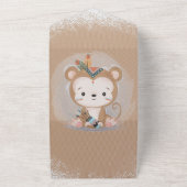 Cute Boho Aap Baby Shower All In One Uitnodiging (Buitenkant)