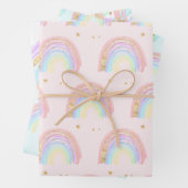 Cute Boho Abstracte Waterverf Rainbow Gift Inpakpapier Vel (In situ)