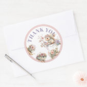 Cute Boho Animal Birthday Party Ronde Sticker (Envelop)