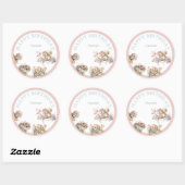 Cute Boho Animal Birthday Party Ronde Sticker (Vel)