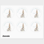 Cute Boho Animal Birthday Party Ronde Sticker (Vel)