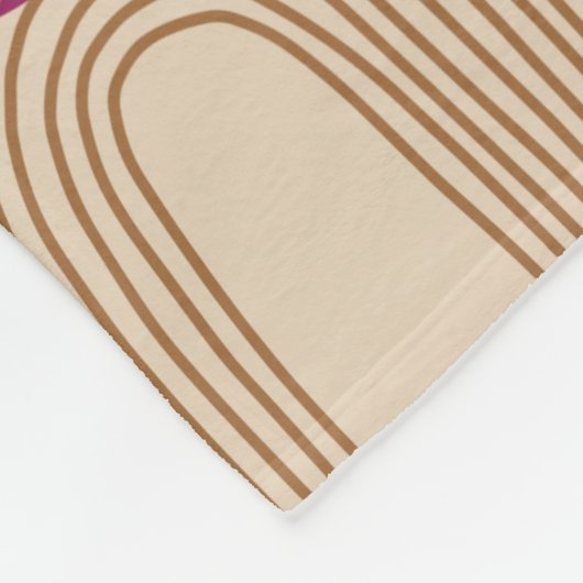 Cute Boho Arch Line Shapes in Fuchsia and Gold Fleece Deken (Hoek)