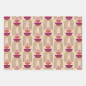 Cute Boho Arch Line Shapes in Fuchsia and Gold Inpakpapier Vel (Voorkant 2)