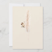 Cute Boho Baby Giraffe Pampas Birthday Party Kaart (Achterkant)