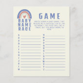 Cute Boho Baby Name Race Baby shower Game (Voorkant)