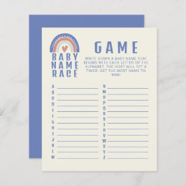 Cute Boho Baby Name Race Baby shower Game