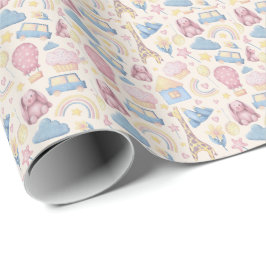 Cute Boho Baby shower Cadeaupapier