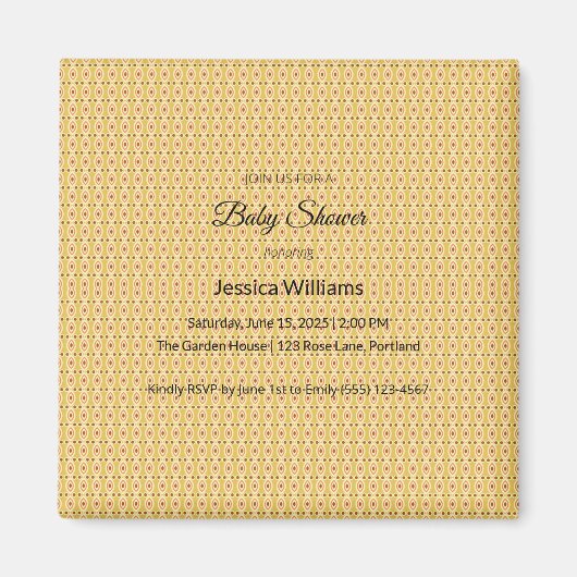 Cute Boho Baby Shower Geslacht Neutraal, Aanpasbaa Magneet (Voorkant)