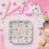 Cute Boho Baby shower Papieren Bordje (Feest)