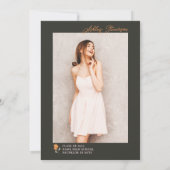 Cute boho beadow sinaasappel wildflower afstuderen kaart (Achterkant)