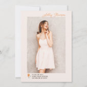 Cute boho beadow sinaasappel wildflower afstuderen kaart (Achterkant)