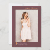 Cute boho beadow sinaasappel wildflower afstuderen kaart (Achterkant)