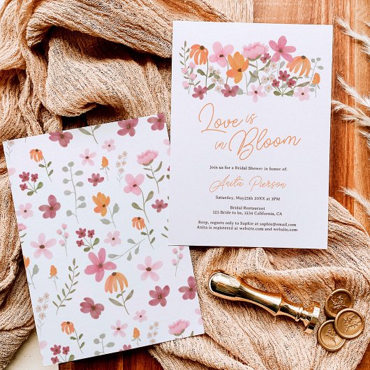 Cute boho beadow vrijgezellenfeest van kleine wild kaart