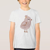Cute Boho Bird Illustration in Neutral Pastel  Tri-Blend Shirt (Voorkant)