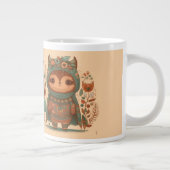 Cute boho bloemige uil aangepast grote koffiekop (Rechts)