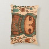 Cute boho bloemige uil  accent kussen (Achterkant (Verticaal))