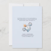 Cute Boho Blue Lampion Baby shower per post Kaart (Achterkant)