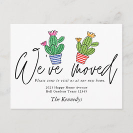 Cute Boho Cactus We hebben familiefoto's verplaats Aankondigingskaart
