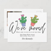 Cute Boho Cactus We hebben familiefoto's verplaats Aankondigingskaart (Voorkant / Achterkant)