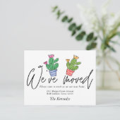 Cute Boho Cactus We hebben familiefoto's verplaats Aankondigingskaart (Staand voorkant)