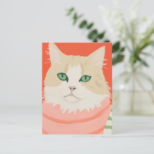 Cute Boho Cat Briefkaart (Staand voorkant)