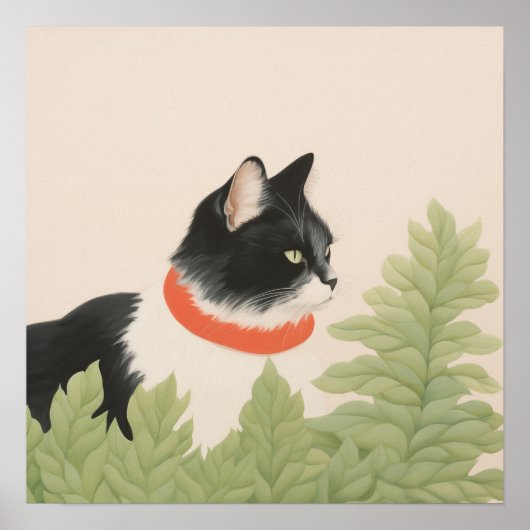 Cute Boho Cat Poster (Voorkant)