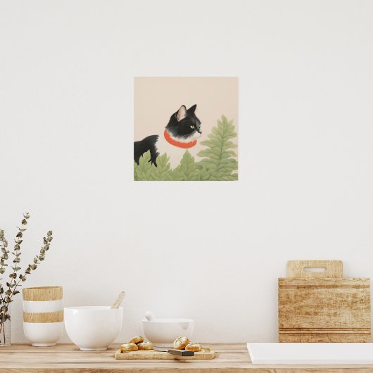 Cute Boho Cat Poster (Keuken)