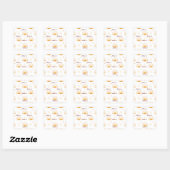Cute Boho Celestial Seamless Pattern Kids Birthday Vierkante Sticker (Vel)