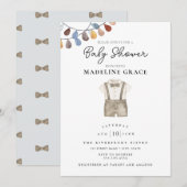 Cute Boho Clothes Boy Baby shower Invitation Kaart (Voorkant / Achterkant)