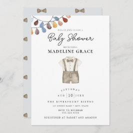 Cute Boho Clothes Boy Baby shower Invitation Kaart