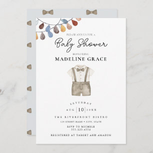Cute Boho Clothes Boy Baby shower Invitation Kaart