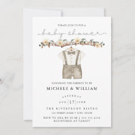 Cute Boho Clothes Boy Baby shower Invitation Kaart