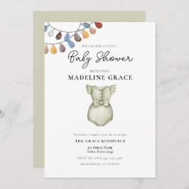 Cute Boho Clothes Girl Baby shower Invitation Kaart