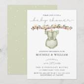 Cute Boho Clothes Girl Baby shower Invitation Kaart (Voorkant / Achterkant)