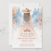 Cute Boho Cowgirl Charming Quinceañera with Kaart (Voorkant)