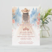 Cute Boho Cowgirl Charming Quinceañera with Kaart (Staand voorkant)